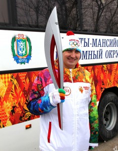 Эстафета олимпийского огня в Ханты-Мансийске
