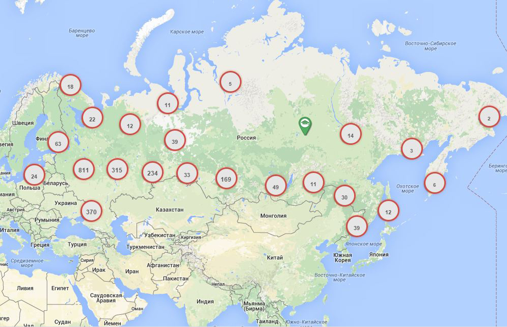 Карта вузов россии