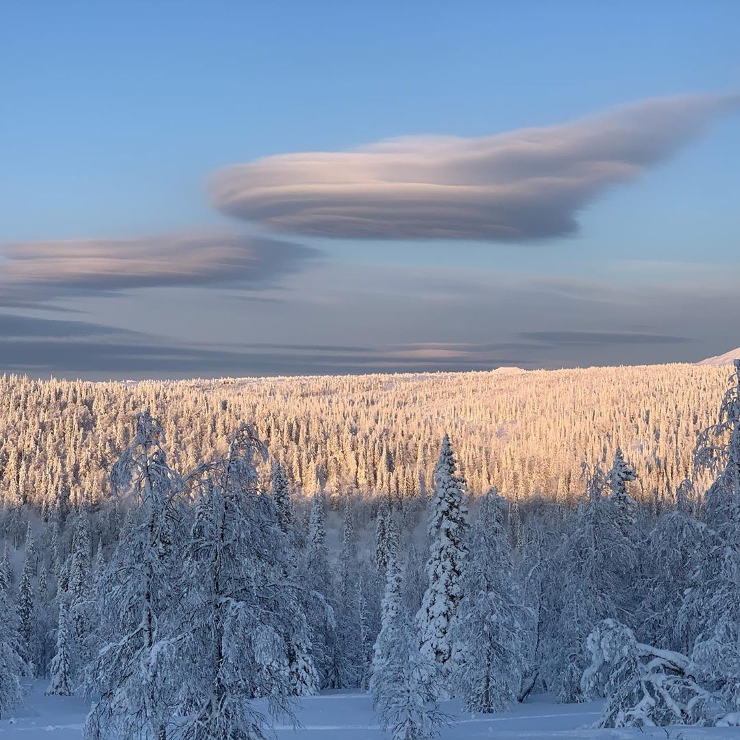 Линзовидные облака над северным Уралом 1 декабря 2019 года